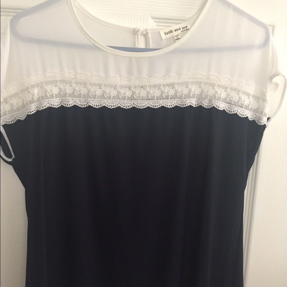 Sheer lace yoke top